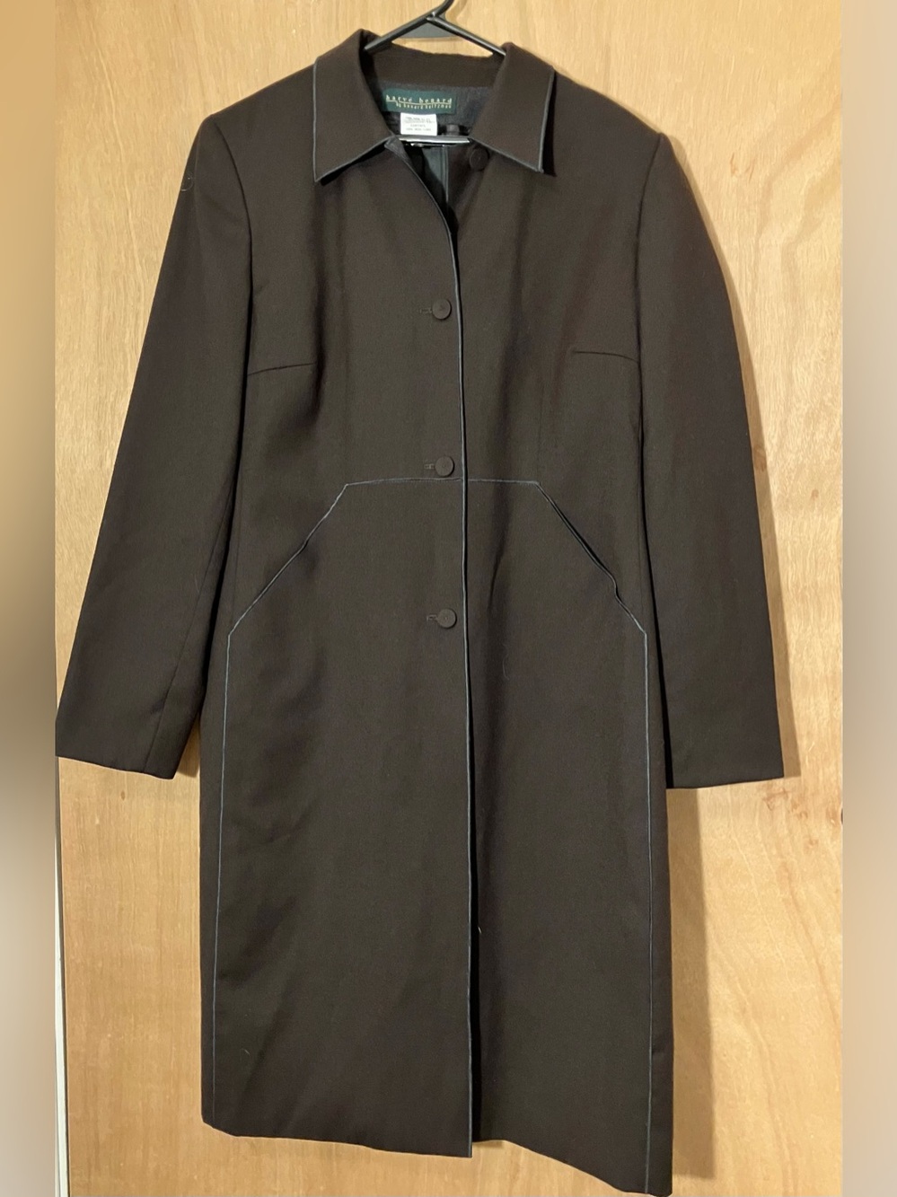 Harve Benard 100% Wool  Brown Vintage Single-Breasted Coat
